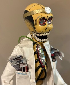 Artisan Doctor Skeleton Sculpture  Day of the Dead Skeleton Doctor Sculpture