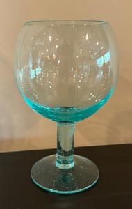 Set of Six Controlled Bubble Glass Goblets