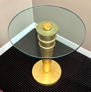 Gilt Wood Glass Top Gueridon Table