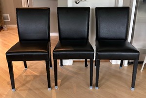 Three Black Crate and Barrel Chairs