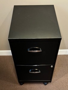 Metal Black File Cabinet on Casters