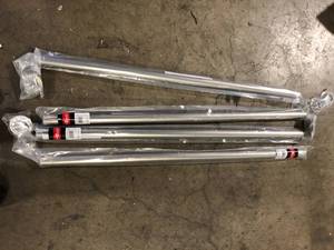 Rod Desyne 48 in. to 84 in. W 1.5 in. Adjustabe Satin Nickel Closet Rod and Socket Set    Customer Returns See Pictures