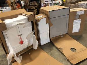 Lot of Assorted Cabinets  Various Models and Conditions  Customer Returns See Pictures