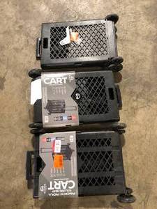 Lot of PACK-N-ROLL 17 in. W Mesh Rolling Utility Cart   Customer Returns See Pictures