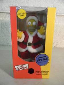 VINTAGE 2004 The Simpsons LARGE TALKING AND DANCING Homer Simpson SANTA - IN BOX - AWESOME PIECE - SEE PICTURES