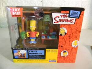 The Simpsons Barts Treehouse - World of Springfield Interactive Environment - Military Bart Figure - PLAYMATES - IN BOX - AWESOME PIECE - SEE PICTURES