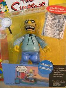 The Simpsons World of Springfield Interactive Figure - Grampa Simpson - PLAYMATES - IN BOX - AWESOME PIECE - SEE PICTURES