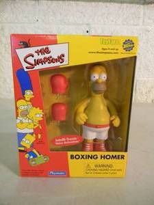 The Simpsons World of Springfield Interactive Figure - BOXING HOMER - PLAYMATES - IN BOX - AWESOME PIECE - SEE PICTURES