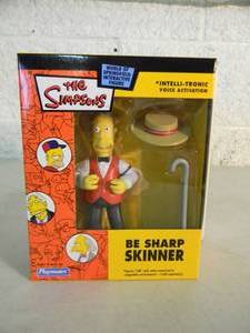 The Simpsons World of Springfield Interactive Figure - BE SHARP SKINNER - PLAYMATES - IN BOX - AWESOME PIECE - SEE PICTURES