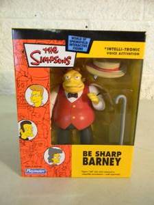 The Simpsons World of Springfield Interactive Figure - BE SHARP BARNEY - PLAYMATES - IN BOX - AWESOME PIECE - SEE PICTURES