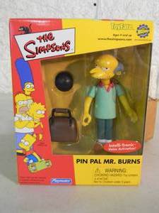 The Simpsons World of Springfield Interactive Figure - RARE - PIN PAL MR. BURNS BOWLING - PLAYMATES - IN BOX - AWESOME PIECE - SEE PICTURES