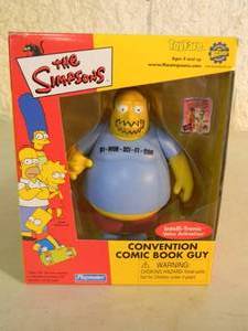 The Simpsons World of Springfield Interactive Figure - CONVENTION COMIC BOOK GUY - PLAYMATES - IN BOX - AWESOME PIECE - SEE PICTURES