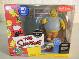 The Simpsons World of Springfield Interactive Environment  Figure - COMIC BOOK SHOP Comic Book Guy - PLAYMATES - IN BOX - AWESOME PIECE - SEE PICTURES
