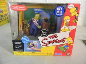 The Simpsons World of Springfield Interactive Environment  Figure - SPRINGFIELD TOWN HALL Mayor Quimby - PLAYMATES - IN BOX - AWESOME PIECE - SEE PICTURES