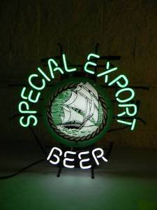 lot 36 image: RARE ORIGINAL - SPECIAL EXPORT BEER NEON LIGHT - WORKS - RARE - NICE - FANTASTIC PIECE - APPROX 23 By 23 - SEE PICTURES