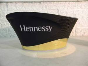 lot 57 image: RARE - ORIGINAL - Hennessy Cognac Large Bottle Service Ice Bucket  Bottle Chiller - NICE - AWESOME PIECE - SEE PICTURES