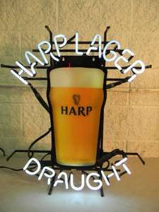 lot 58 image: ORIGINAL - HARP LAGER DRAUGHT NEON LIGHT - WORKS - NICE - AWESOME PIECE - APPROX 20 By 24 - SEE PICTURES