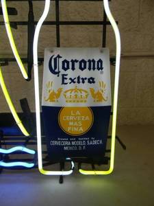 lot 52 image: VINTAGE ORIGINAL - Corona Extra BEER NEON LIGHT - WORKS - NICE - AWESOME OLD SCHOOL PIECE - APPROX 22 By 34 - SEE PICTURES