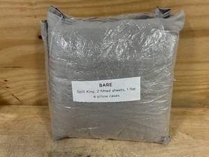 BARE HOME Split King, 2 fitted sheets, 1 flat sheet & 4 pillow cases- Gray