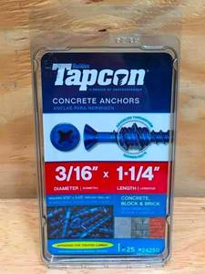 Lot of 6 - Tapcon 316x1-14 Phillips Head 25 Packs Model # 24250