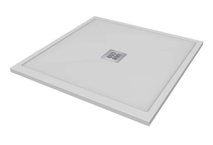 CASTICO 36 in. L x 36 in. W x 1.125 in. H Solid Composite Stone Shower Pan Base with Center Drain in White Sand (Retails for $309)