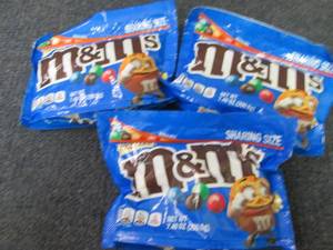 3- 7.40 oz M&Ms...