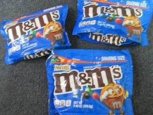 3- 7.4 oz Pretzel M&Ms...