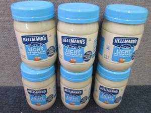6- 15 oz Hellmans Light Mayonnaise...