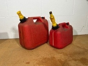 Two Small Gas Cans (2.5 and 1.35 Gallons)