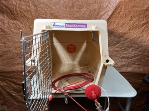 Dog Crate and Long Leashes with anchor