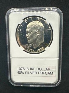 1976-S 40% Silver Proof Cameo Eisenhower Dollar