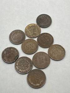 Lot of 10 Indian Head Pennies including 1897