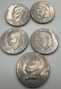 Lot of 5 Eisenhower Dollars