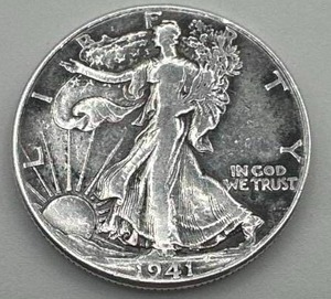 1941 Walking Liberty Half Dollar VF  XF
