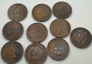 Lot of 10 Indianhead Pennies including 1899