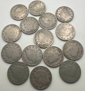 Lot of 15 Liberty V Nickels