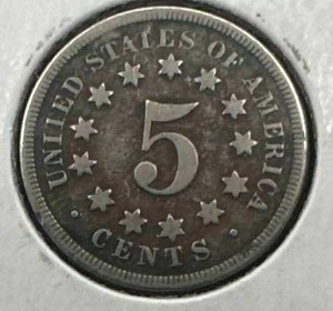 1868 Shield Nickel FVF