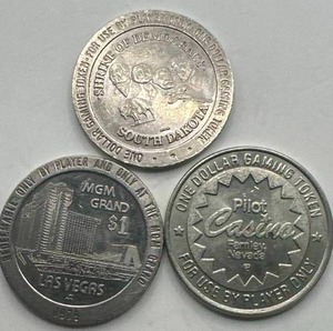 Lot of 3 Historic Gaming Tokens