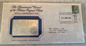 1974 Rare 1.86oz .925 Silver Postmaster Commerative Ingot