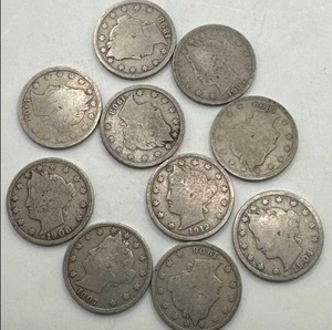 Lot of 10 Liberty V Nickels