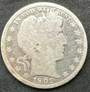 1901-S Barber Half Dollar (better date)