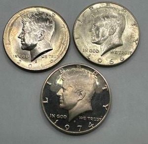 Lot of 3 Kennedy Half Dollars