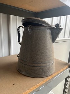 lot 13 image: Big Enamel Coffee Pot