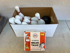 lot 79 image: Toy Bowling Set & Walkie-Talkie in Box