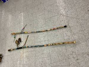 lot 113 image: Pair of Handmade Walking Sticks - Very Decorative
