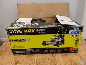 lot 19 image: NEW RYOBI 40V HP BRUSHLESS SELF-PROPELLED LAWN MOWER