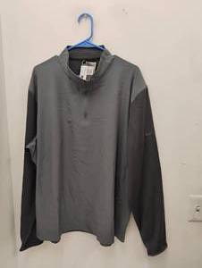 lot 73 image: NEW NIKE GOLF DRI-FIT PULLOVER QUARTER 14 ZIP SIZE 2XL GRAY