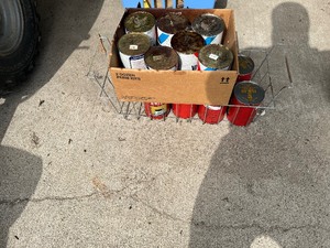 15 qts oil   old containers   un opened