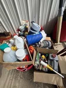 big lot of oils and chemicals