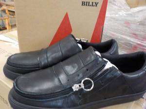 Billy size mens 10 Lace less Oxford Black Leather
